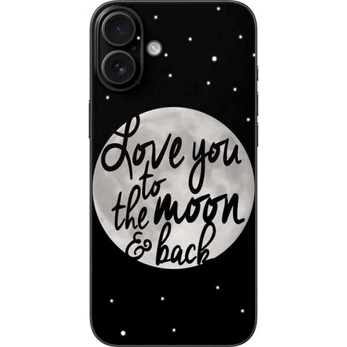 To The Moon And Back BW iPhone 16 Plus Skin